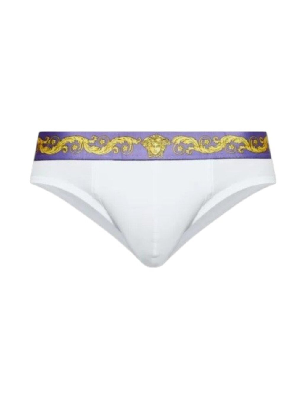 Versace Barocco Medusa Print Cotton Jersey Briefs White XXL 7 NIB Authentic